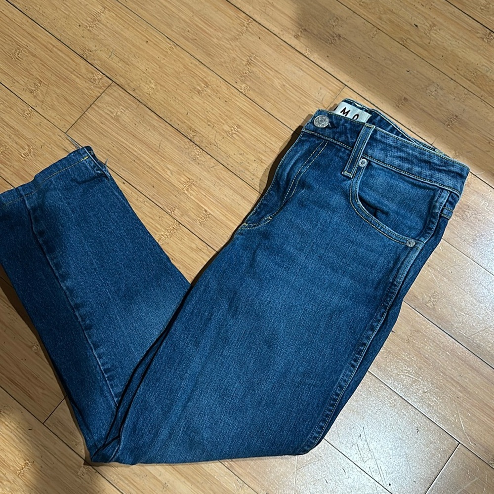 AMO High-Rise Straight Leg Jeans in Deep Blue